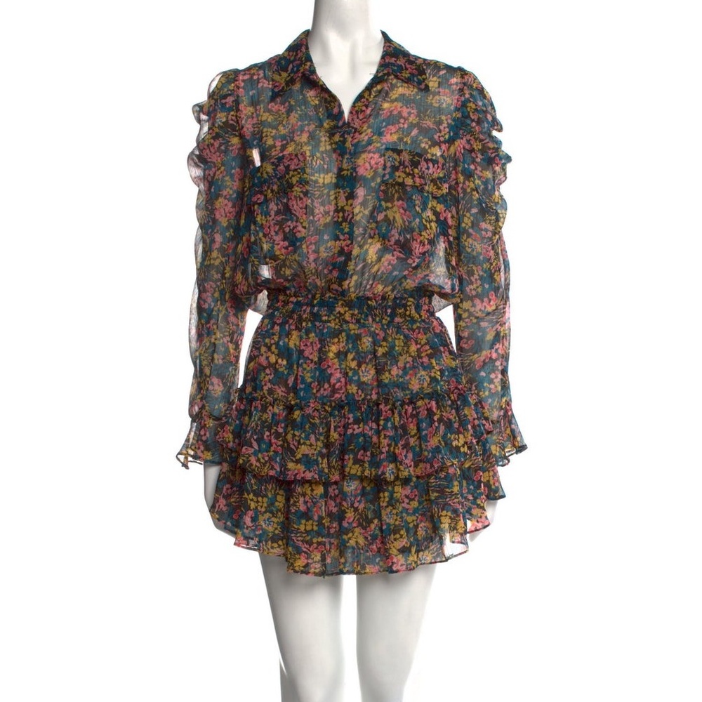 MISA LA xs Floral mini ruffle dress